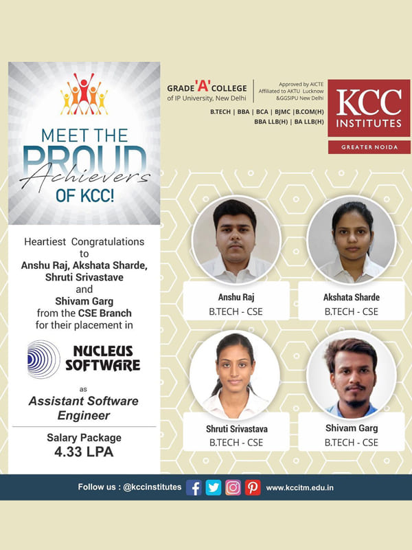 Placement Success Stories at KCC Institutes.