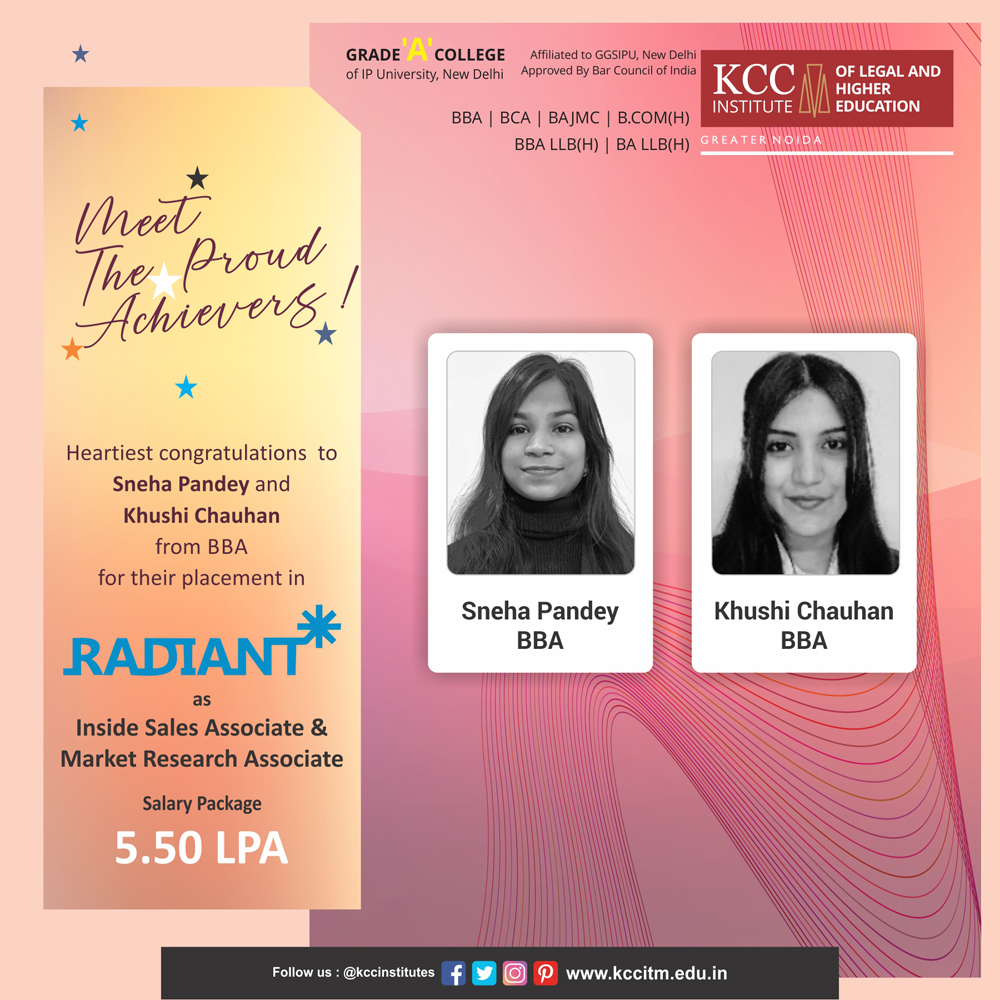 Congratulations, Sneha Pandey and Khushi Chauhan