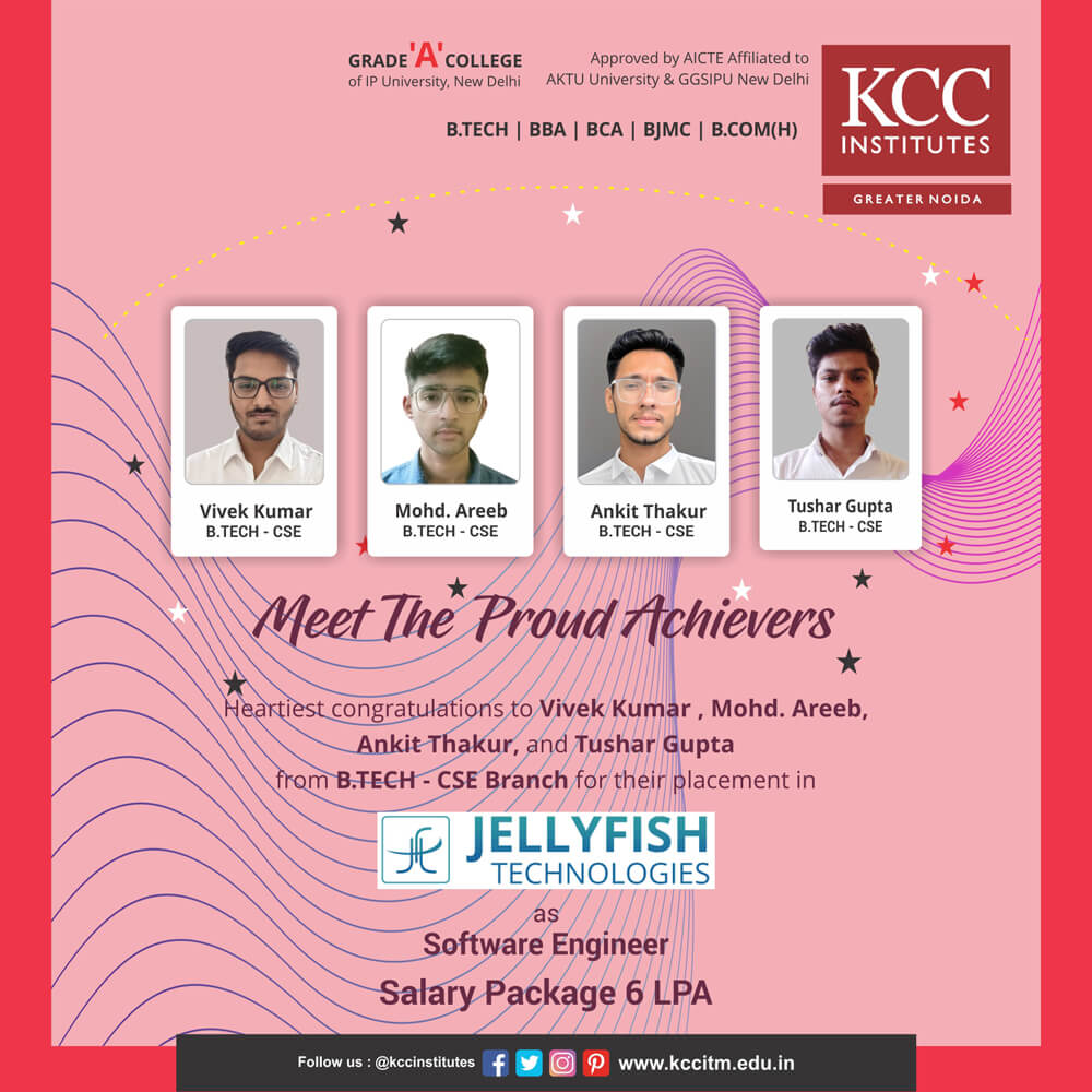 Congratulations, Vikash Yadav and Satya Narayan Pandey from B.Tech (CSE) Branch